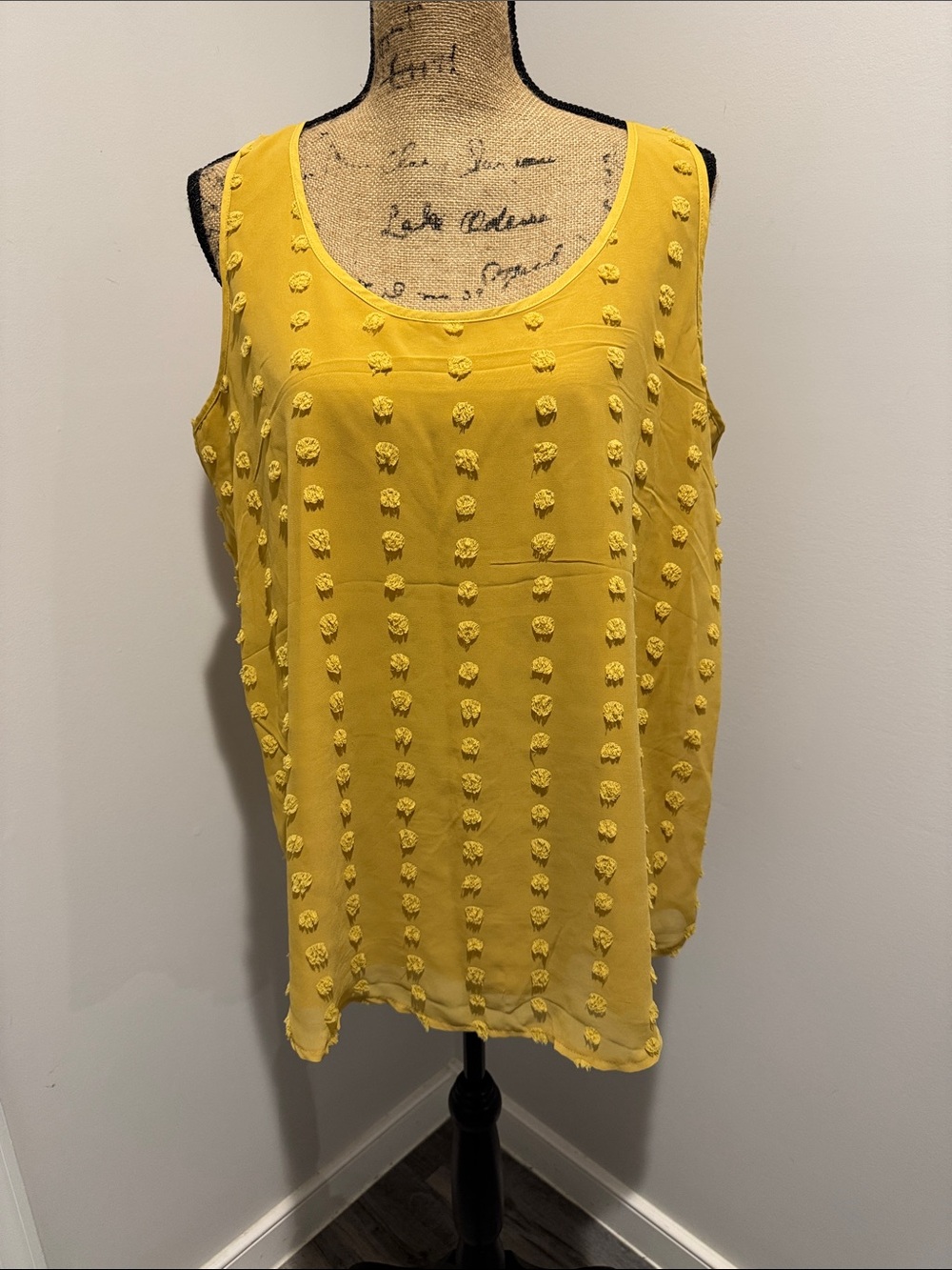 Woman’s Zenana Outfitters Gold Pom-Pom Tank Top